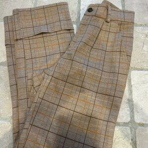 Salt brand. Super cute, knit plaid pants. Pleated with wide cuff. Size 0